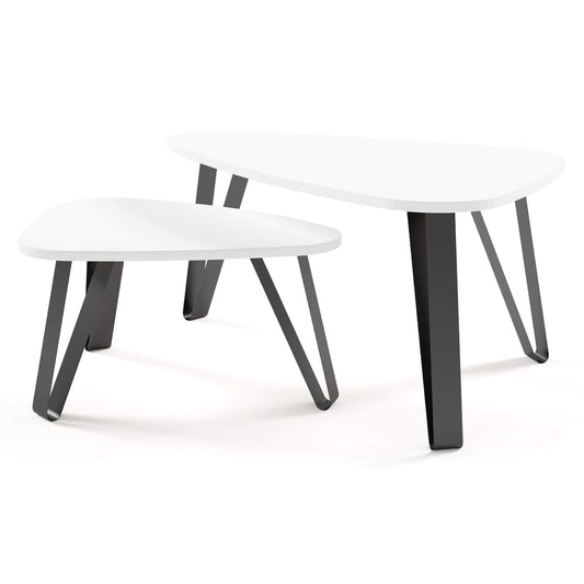 Kafijas galds (2) Ovači 94/60/42 cm Arktiks balts/melns - N1 Home