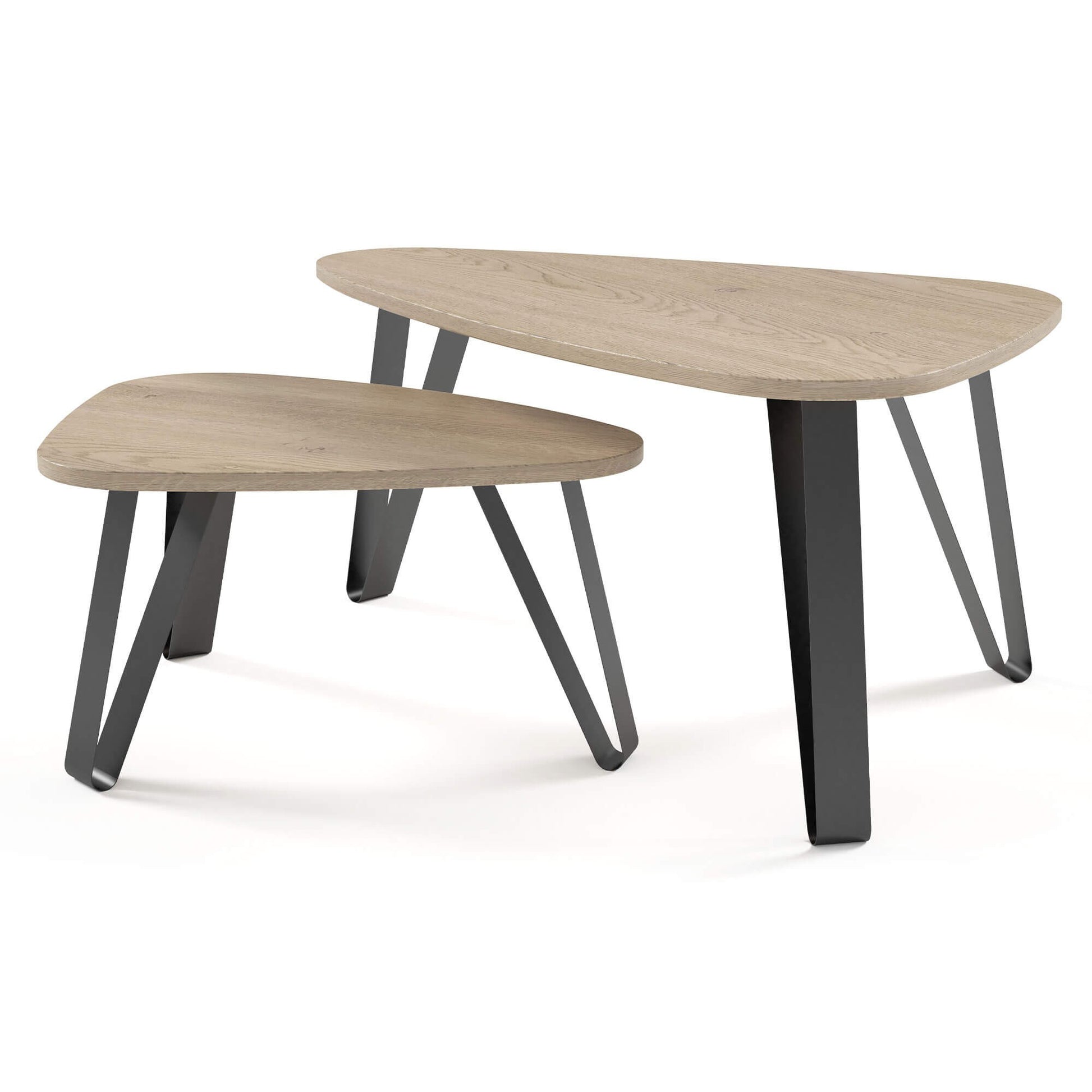 Kafijas galds (2) Ovači 94/60/42 cm Kremona terrakota/melns - N1 Home