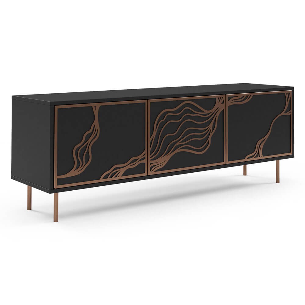 TV skapis Maros 161/38/62 cm melns/varš - N1 Home