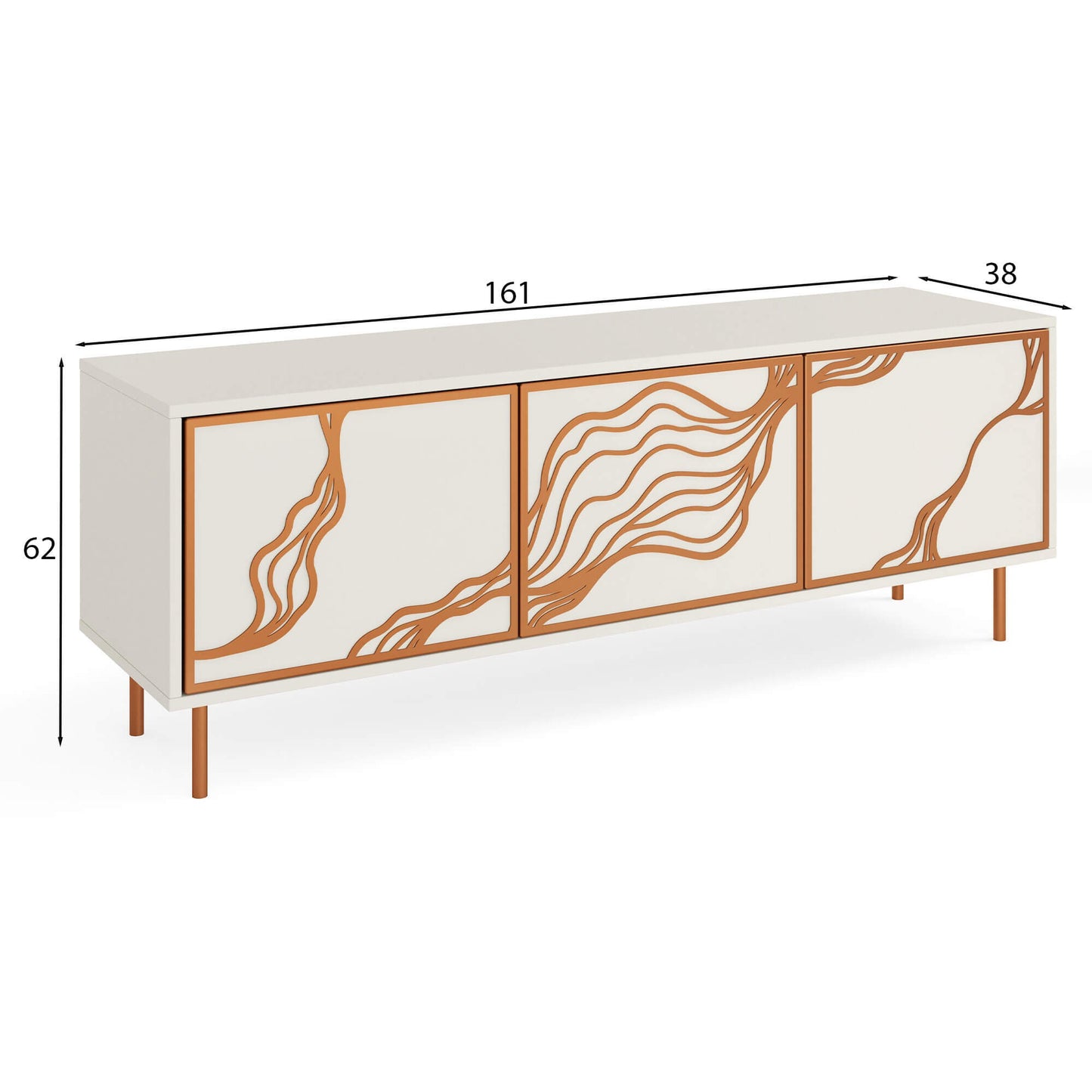 TV skapis Maros 161/38/62 cm kašmirs/varš - N1 Home