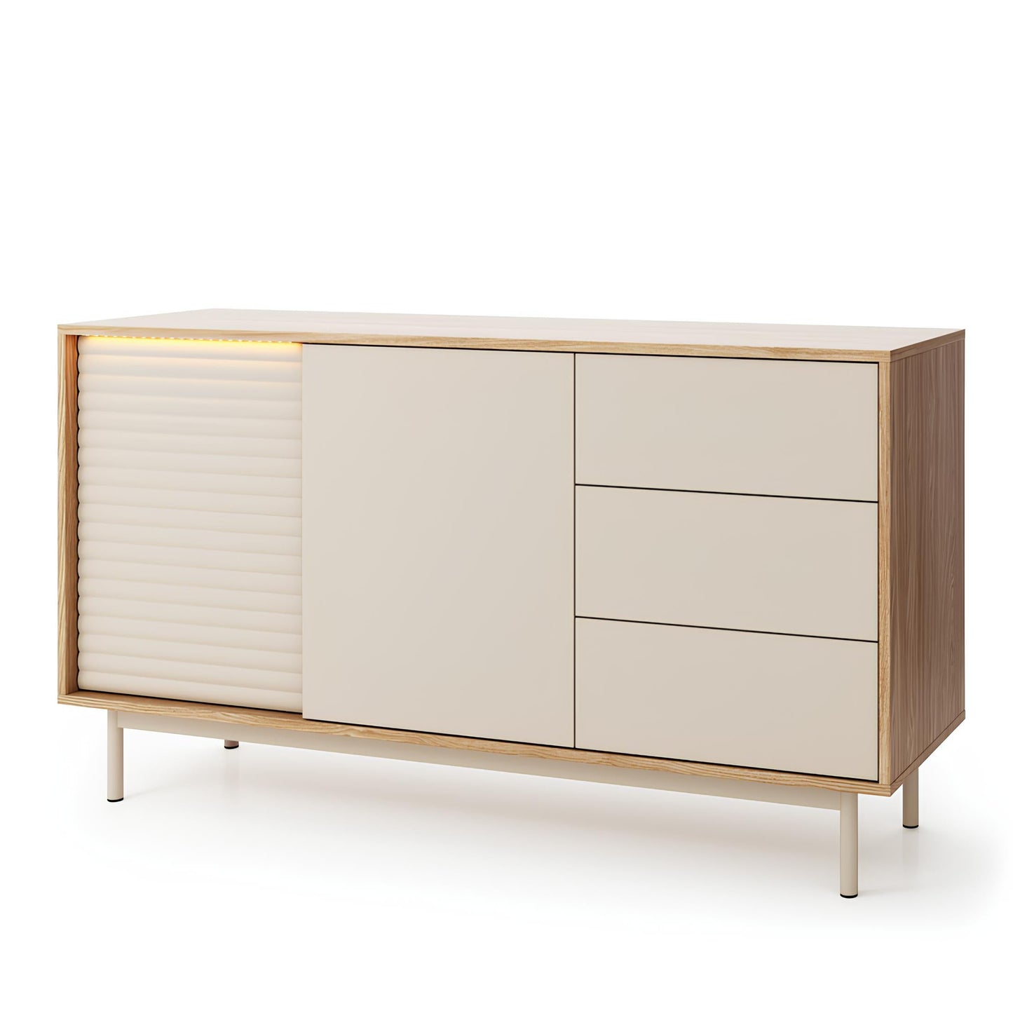 Kumode Tilipa 140/40/77 cm kašmirs/ellots ozols