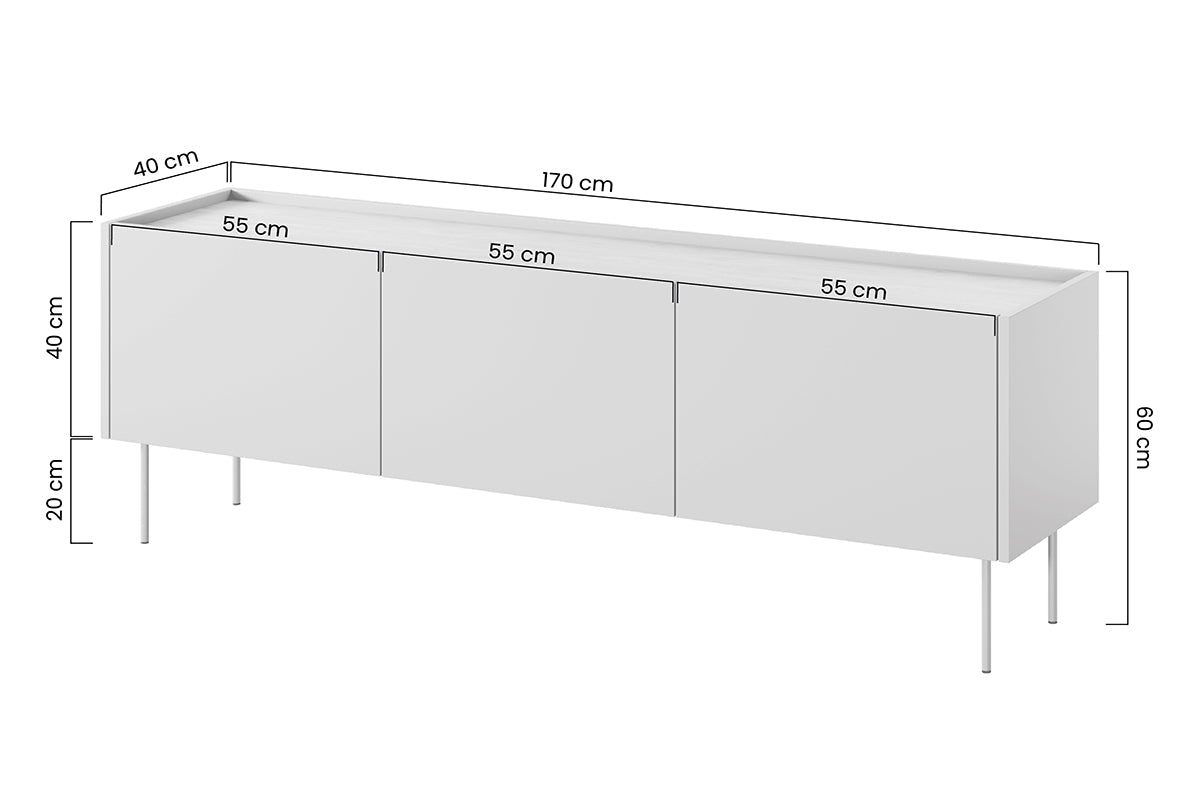 TURIN RTV kumode 170/60/40 melns