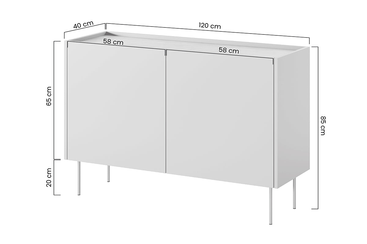 TURIN kumode 120/85/40 2 atvilktnes olives