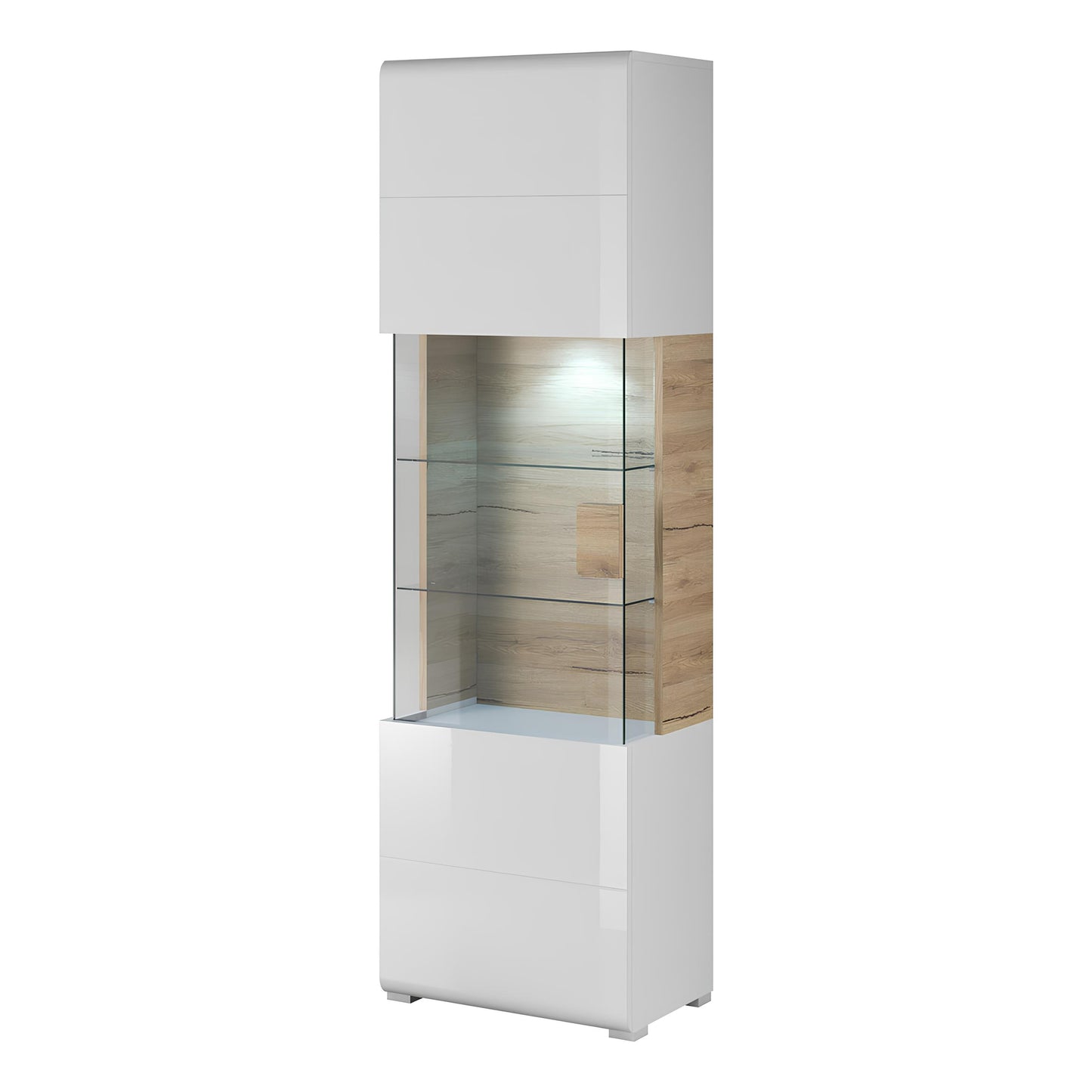 Skapis Tola 60/39/204 cm balts/San Remo ozols - N1 Home