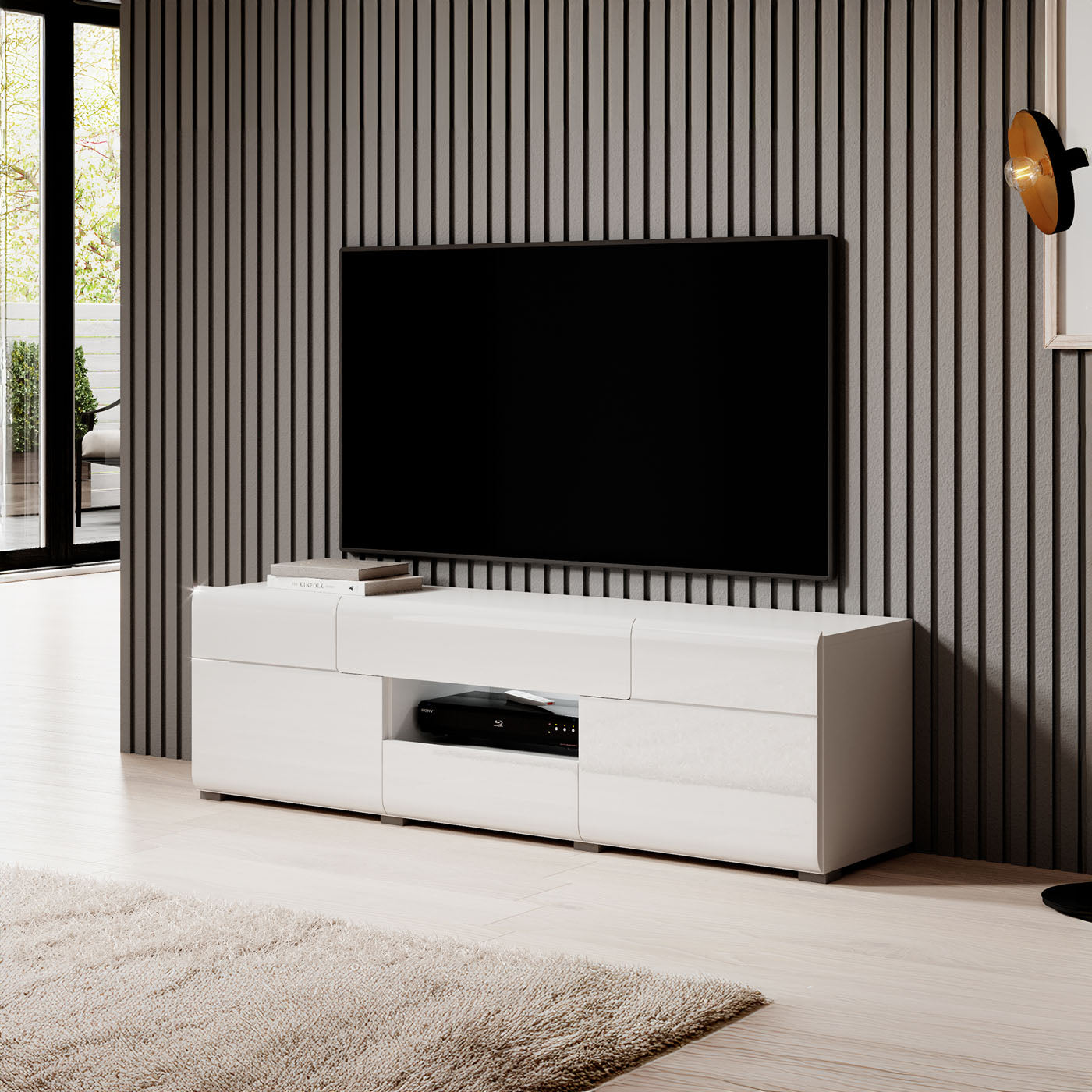 TV skapis Tola 159/39/47 cm balts - N1 Home