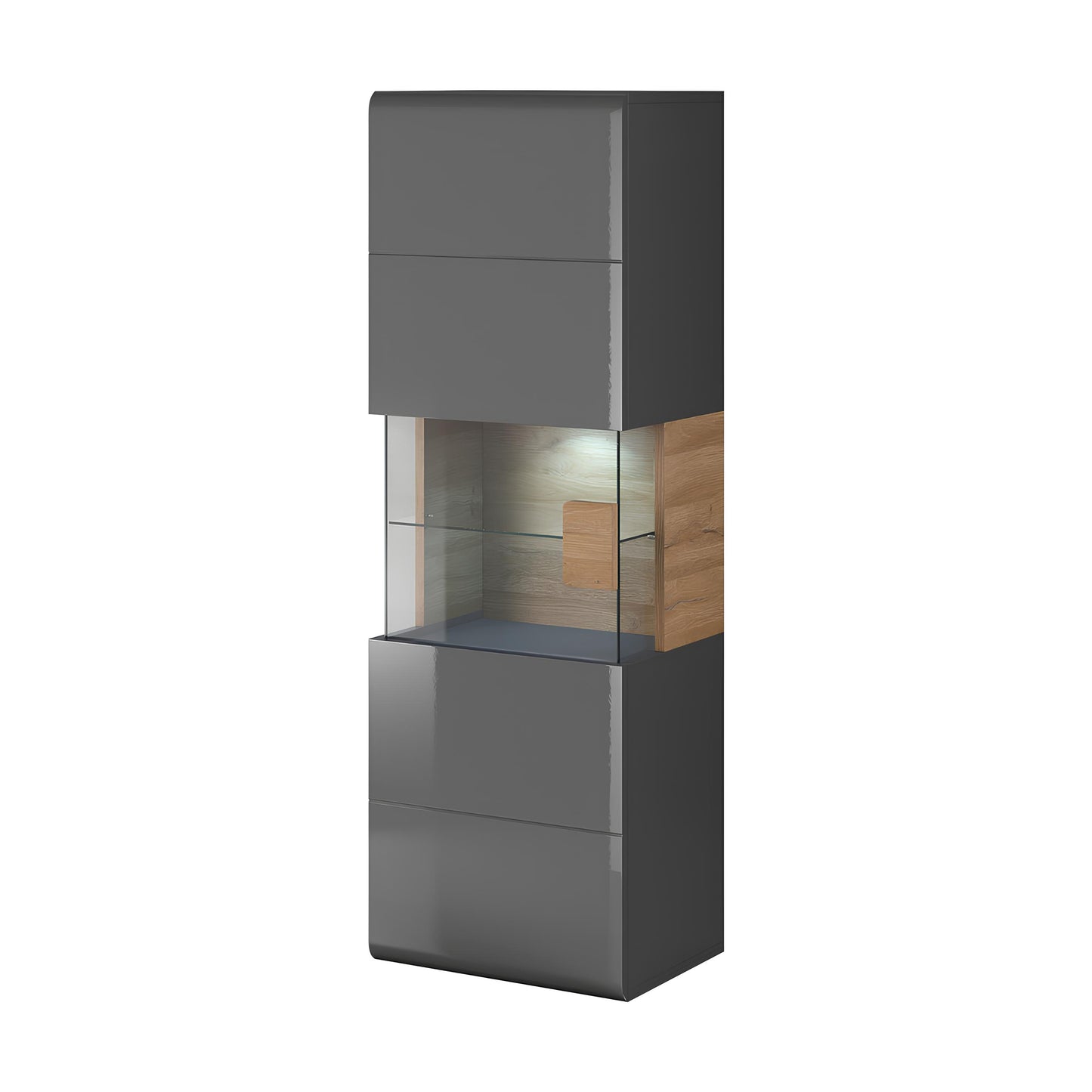 Skapis Tola 53/39/159 cm antracīts/Grandson ozols