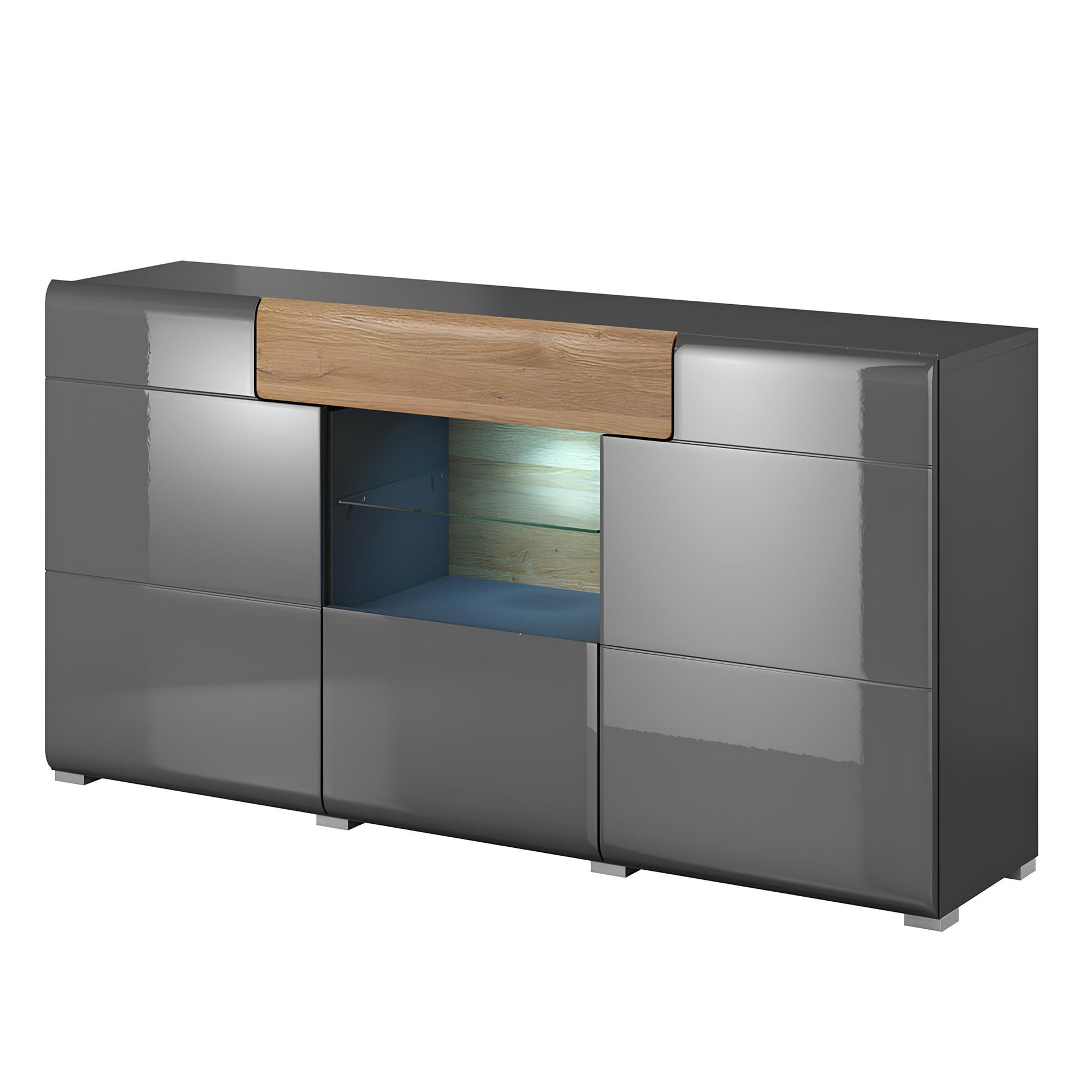 Kumode Tola 159/39/82 cm antracīts/Grandson ozols - N1 Home