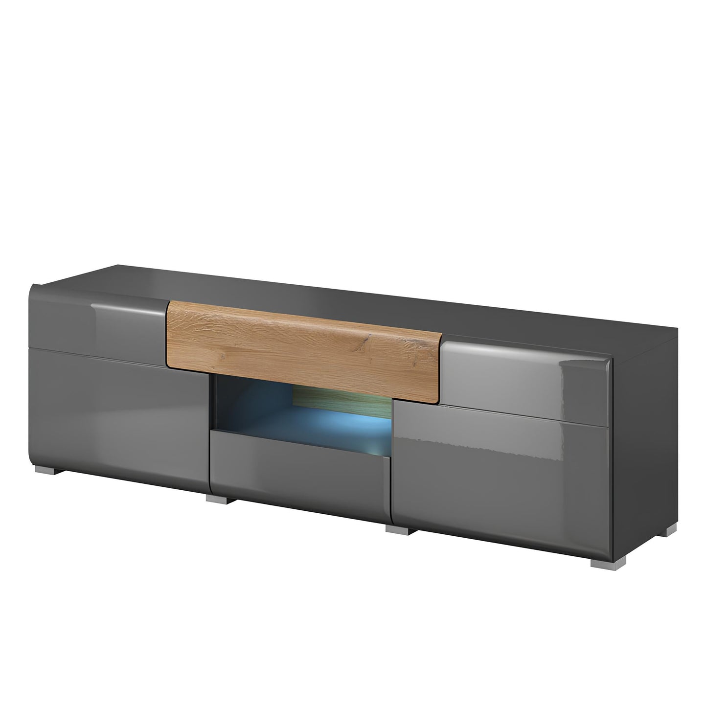 TV skapis Tola 159/39/47 cm antracīts/Grandson ozols - N1 Home