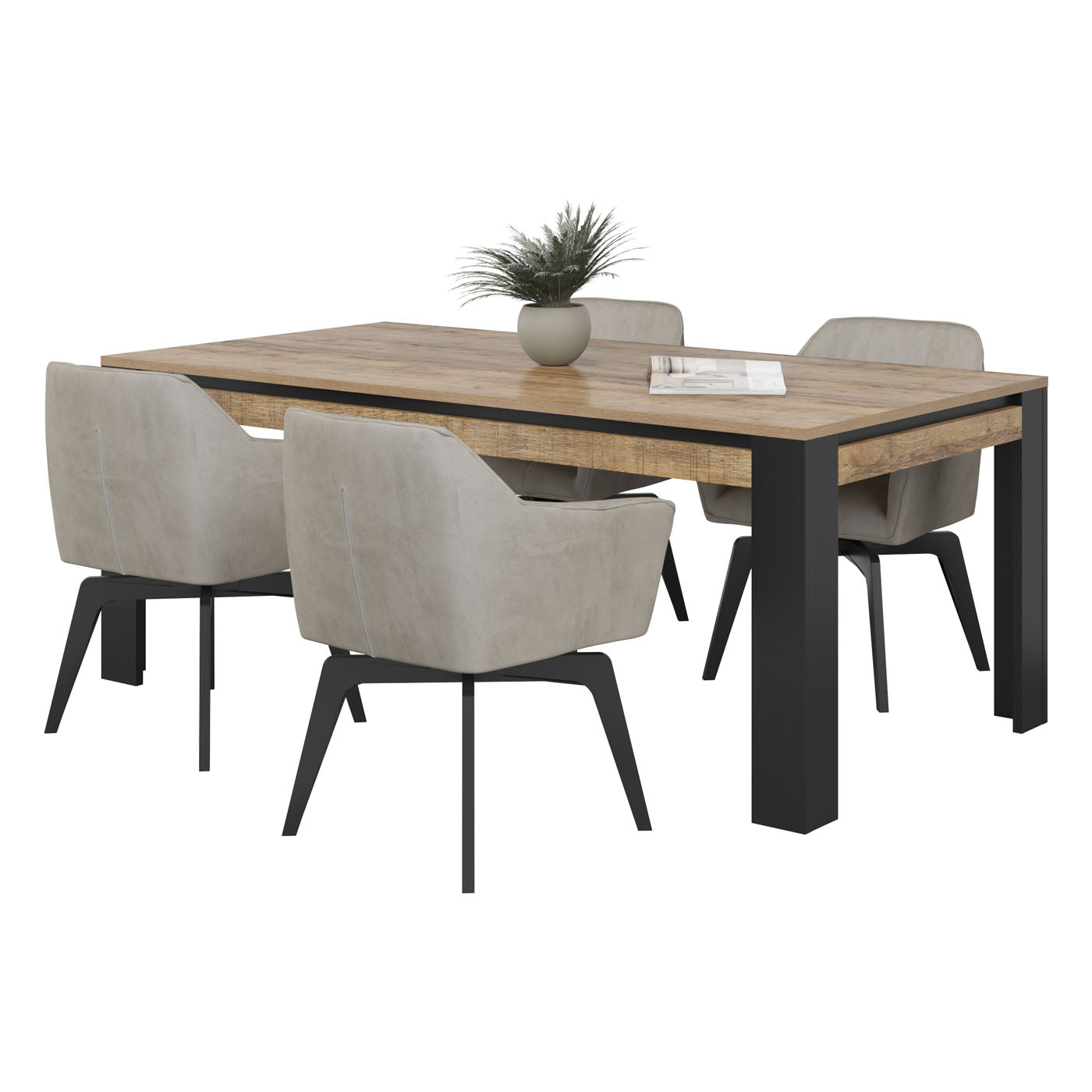 Galds Valor 194/100/77 cm samdal ozols/melns