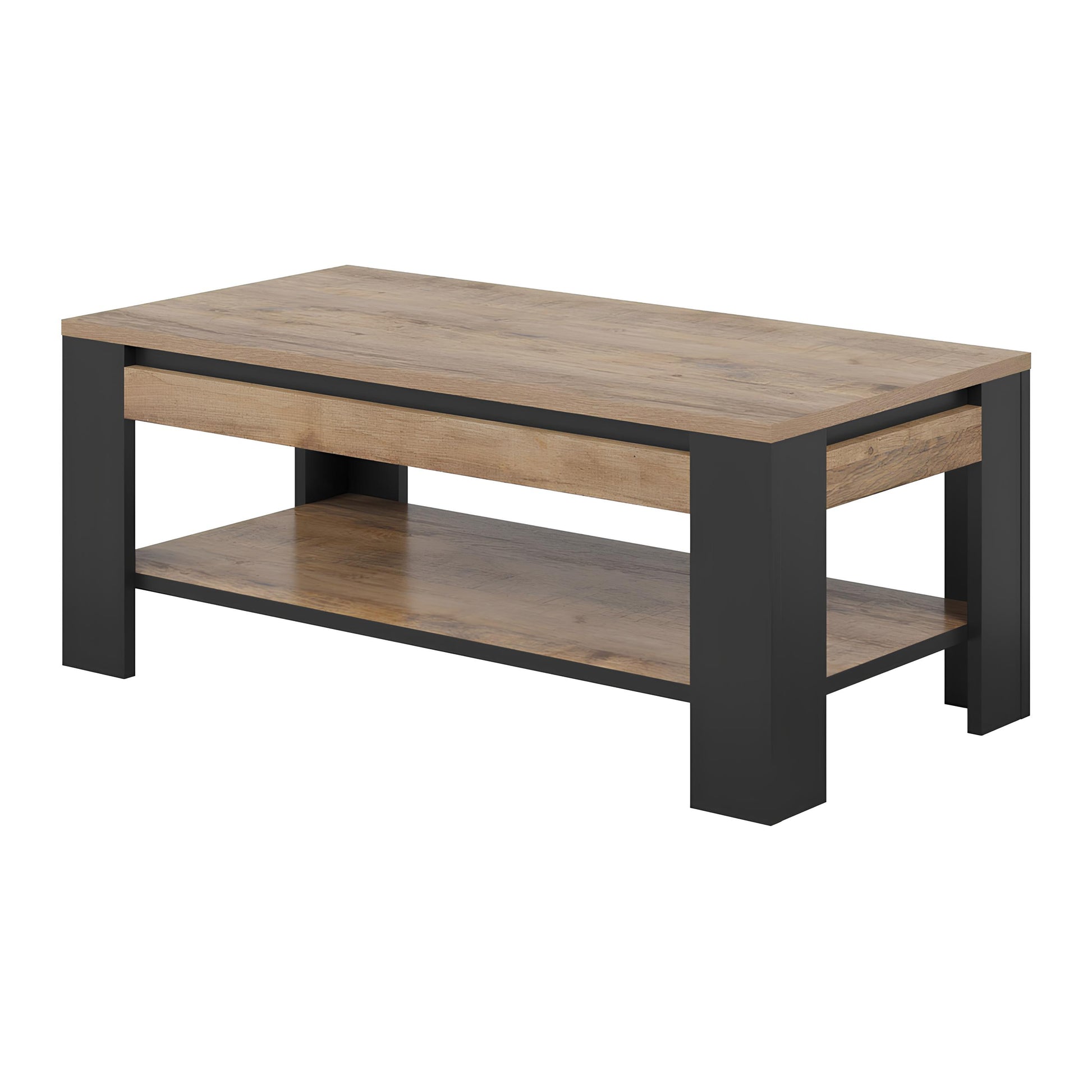 Kafijas galds Valor 120/49/60 cm samdal ozols/melns - N1 Home