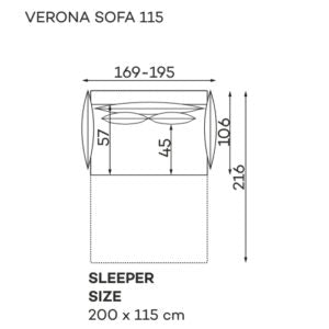 Dīvāns Verona Befame 195/98/106; 221/98/106 cm vino - N1 Home