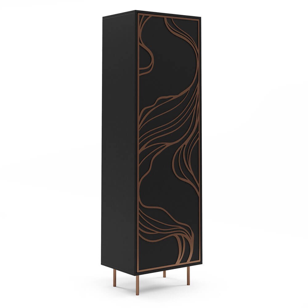 Skapis Maros 60/42/200 cm melns/varš - N1 Home