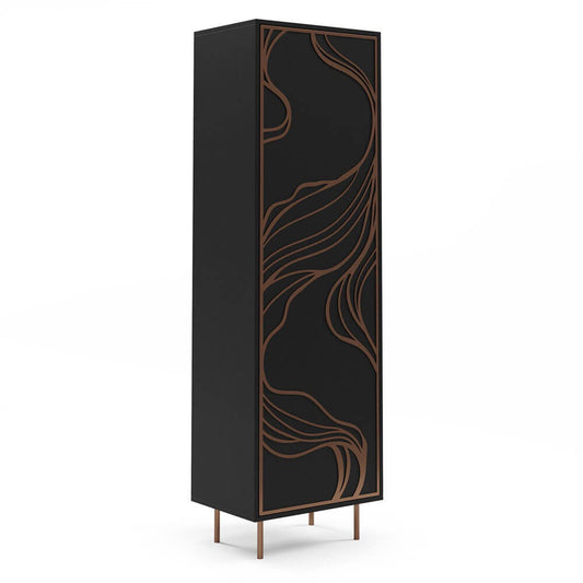 Skapis Maros 60/42/200 cm melns/varš - N1 Home