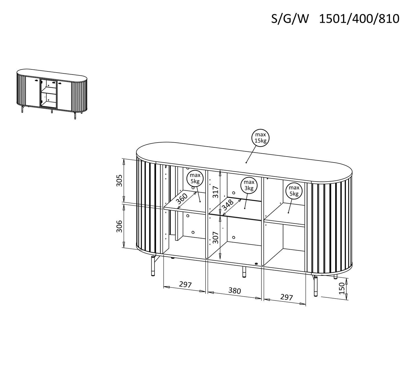 Kumode Zanto A 150/40/81 cm kašmirs