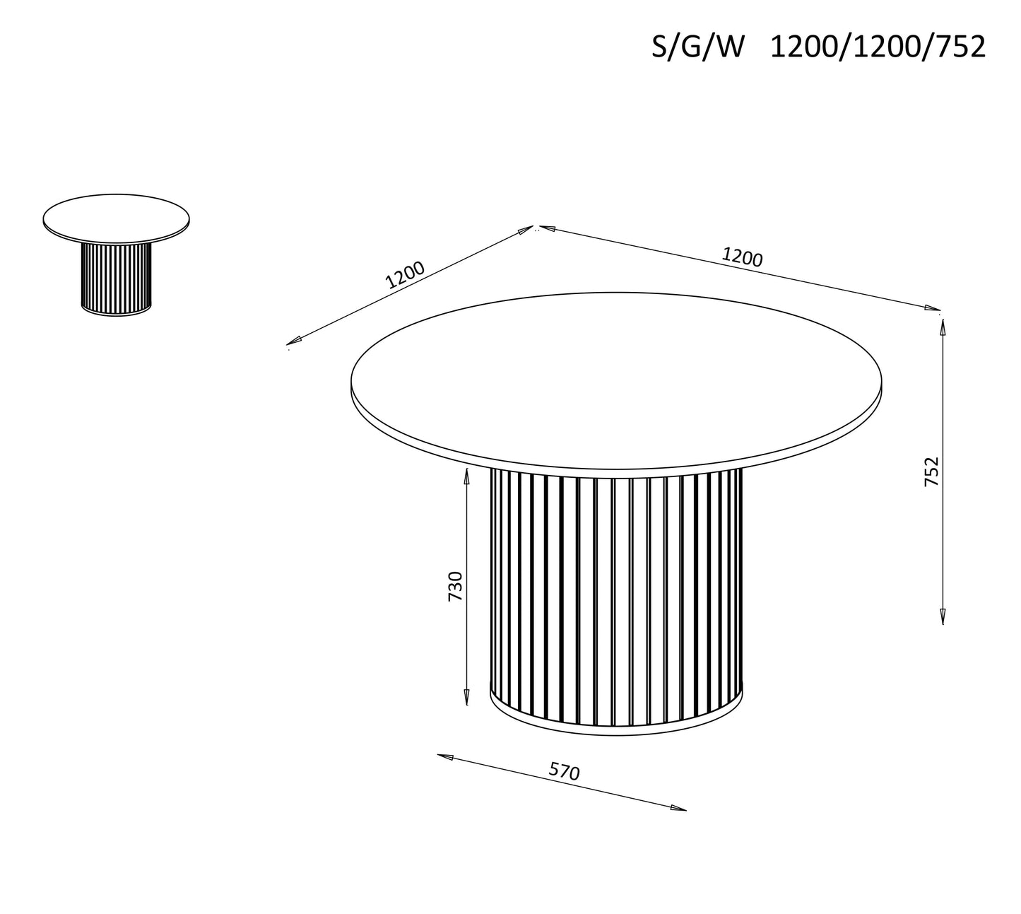 Galds Zanto 120/120/75 cm kašmirs