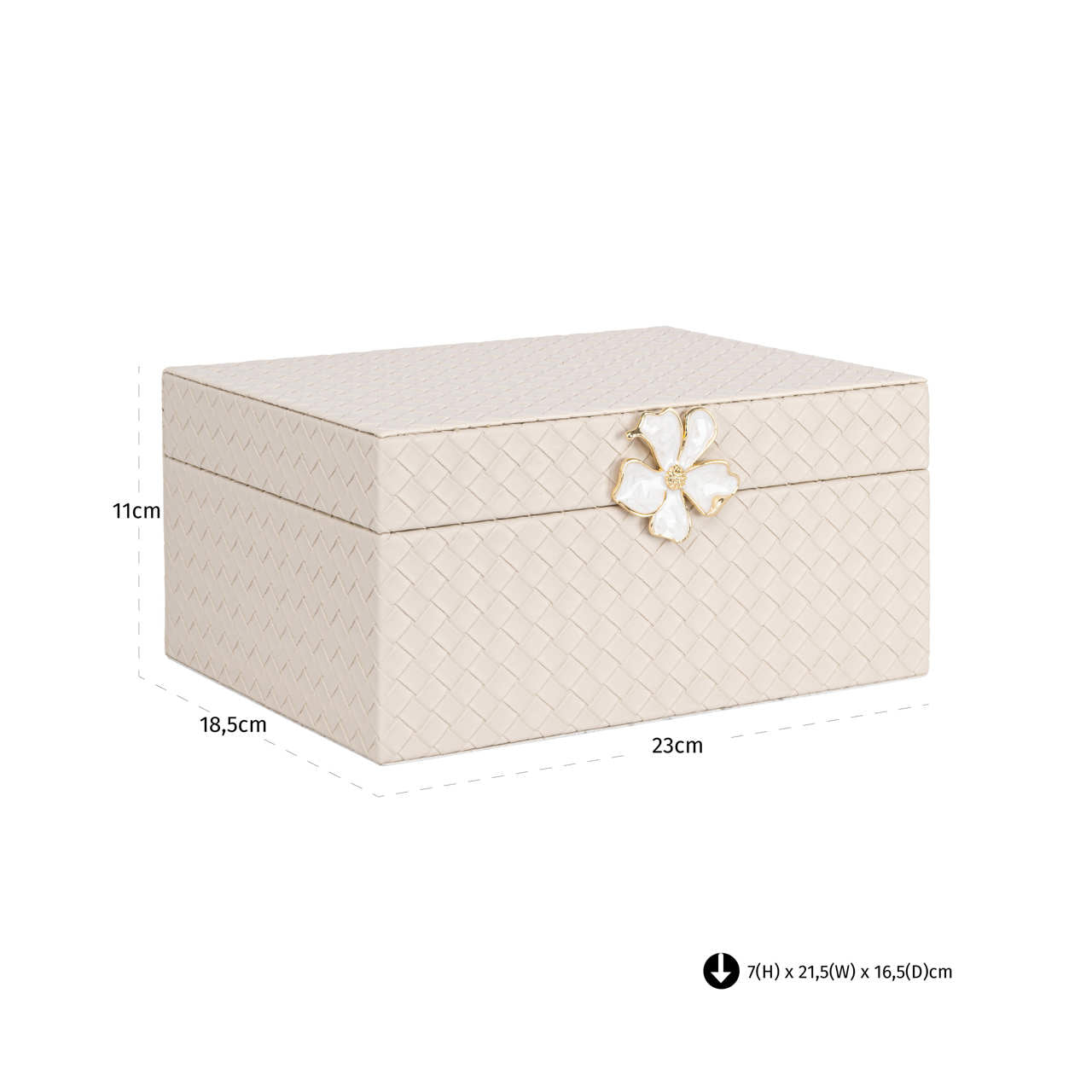 Uzglabāšanas kaste Lillie L 11/23/18,5 cm ivory