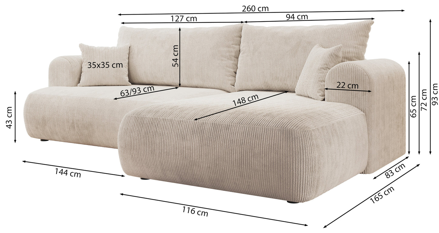 Dīvāns Ovors 93/260/165 cm Lincoln D 04 - N1 Home
