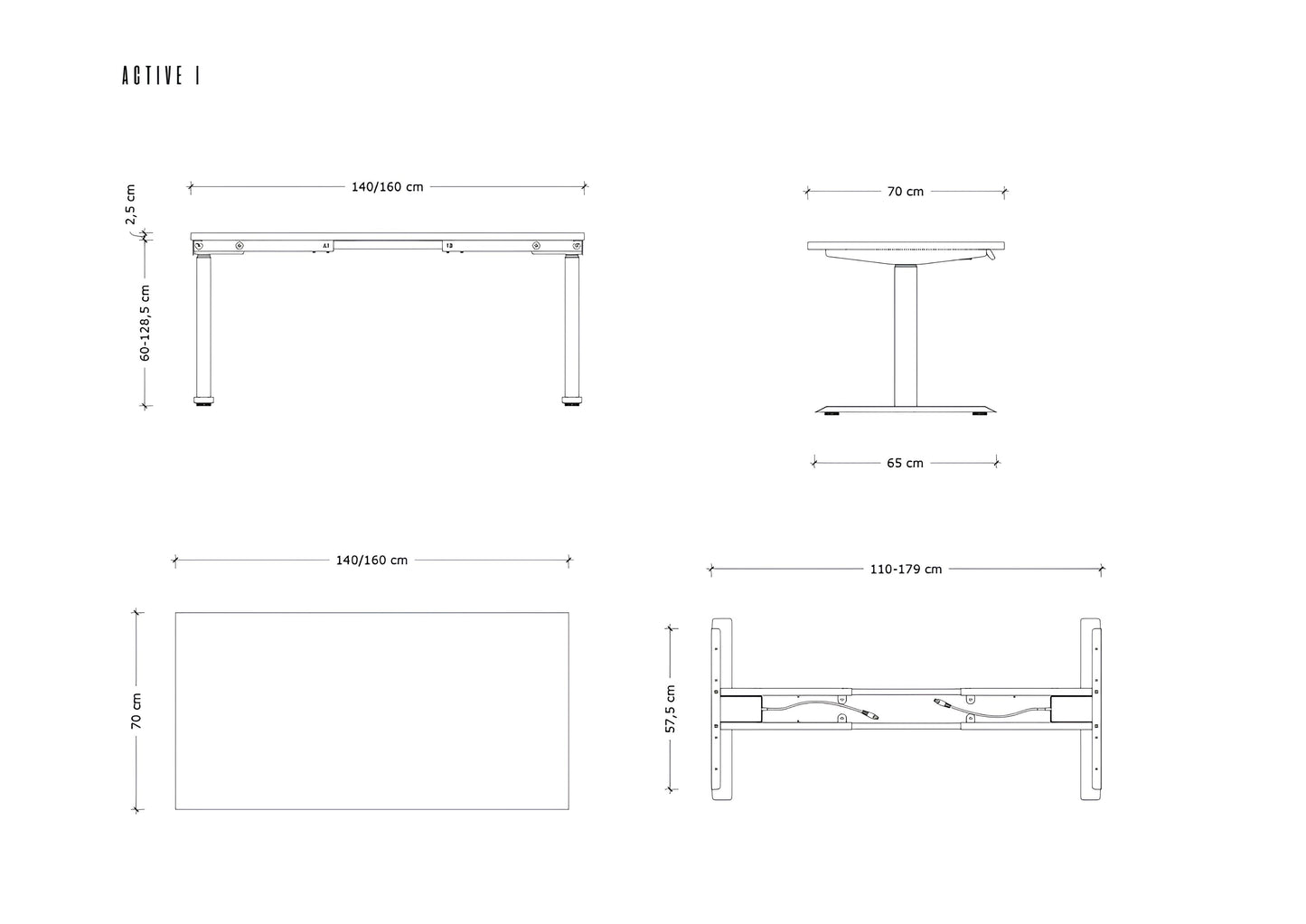 Galds Aktiva I 140;160/70 cm balts/antracīts - N1 Home