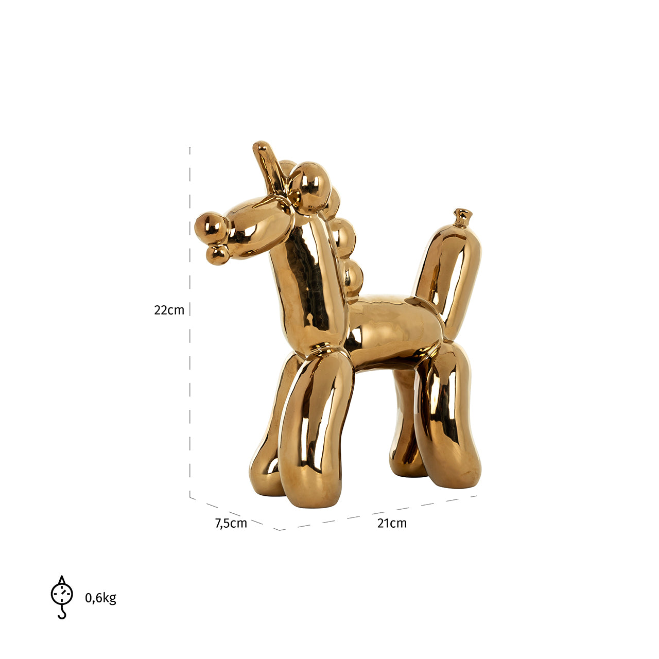 Dekoratīvs priekšmets Richmond Interiors Balloonicorn 22/21/7 cm zelts - N1 Home