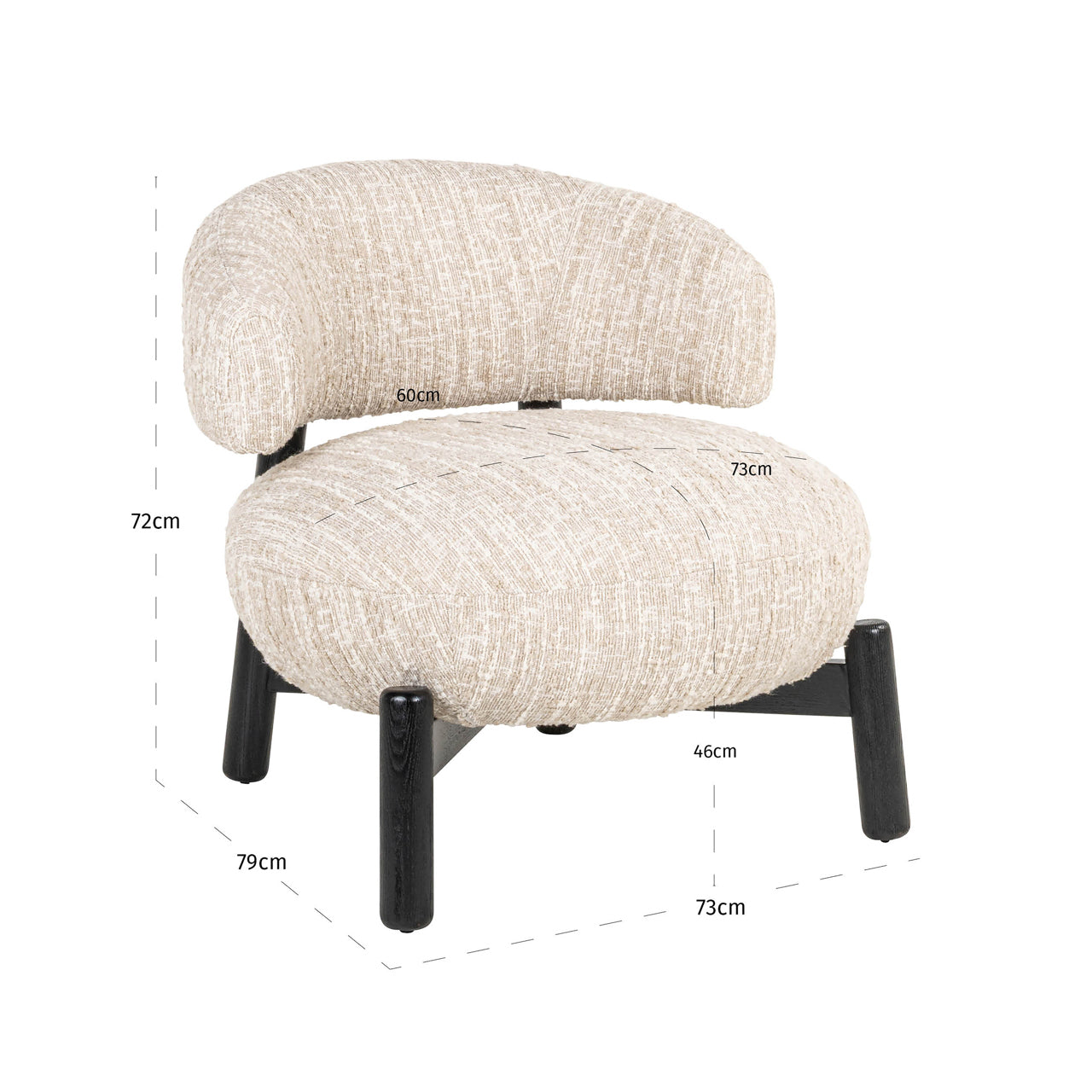 Krēsls Ornella Richmond Interiors 73/72/79 cm beige angora