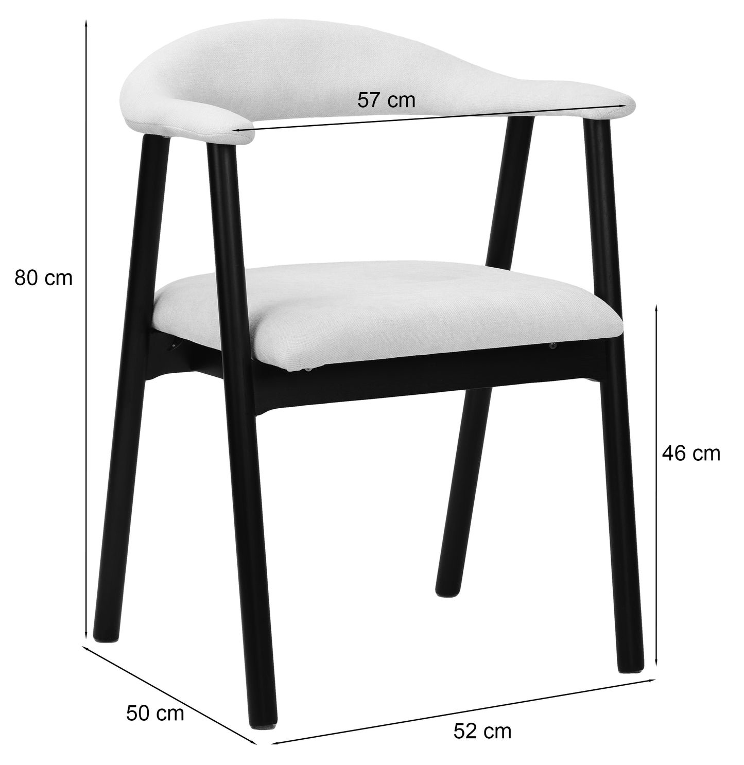 Krēsls Depe 80/52/50 cm krēms/melns - N1 Home