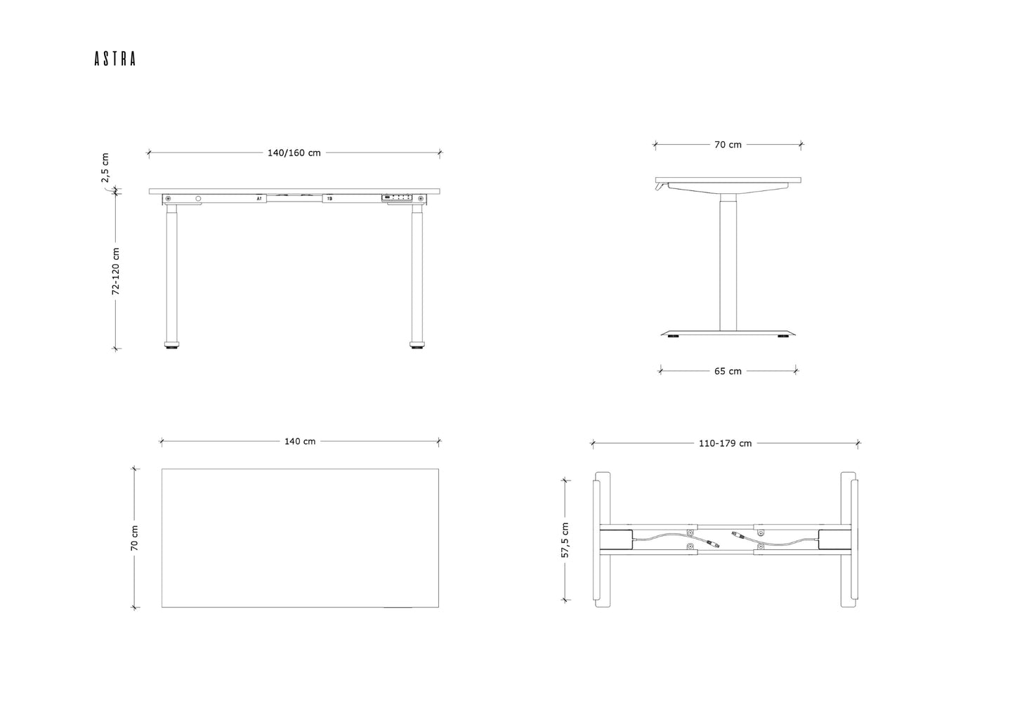 Galds Astara 140;160/70 cm balts/balts - N1 Home