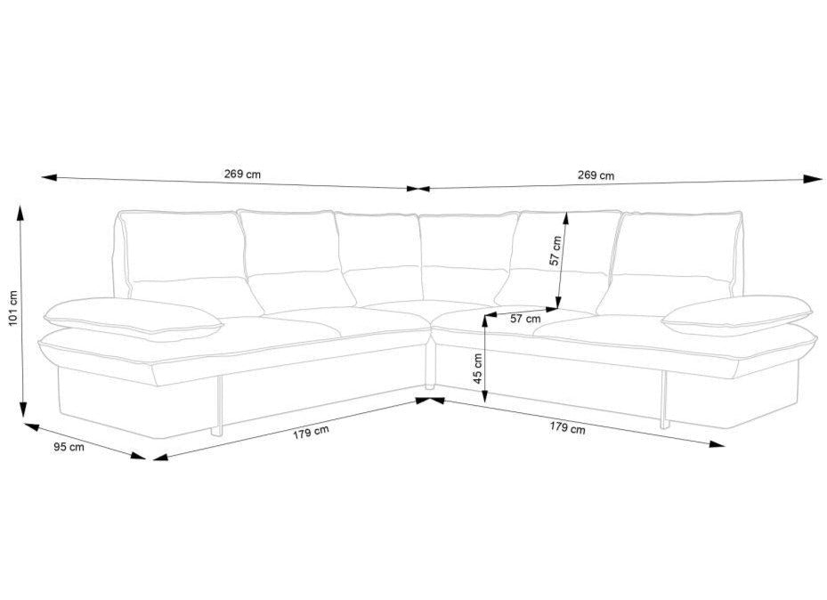 Dīvāns SEFO 258/101/285 cm - N1 Home