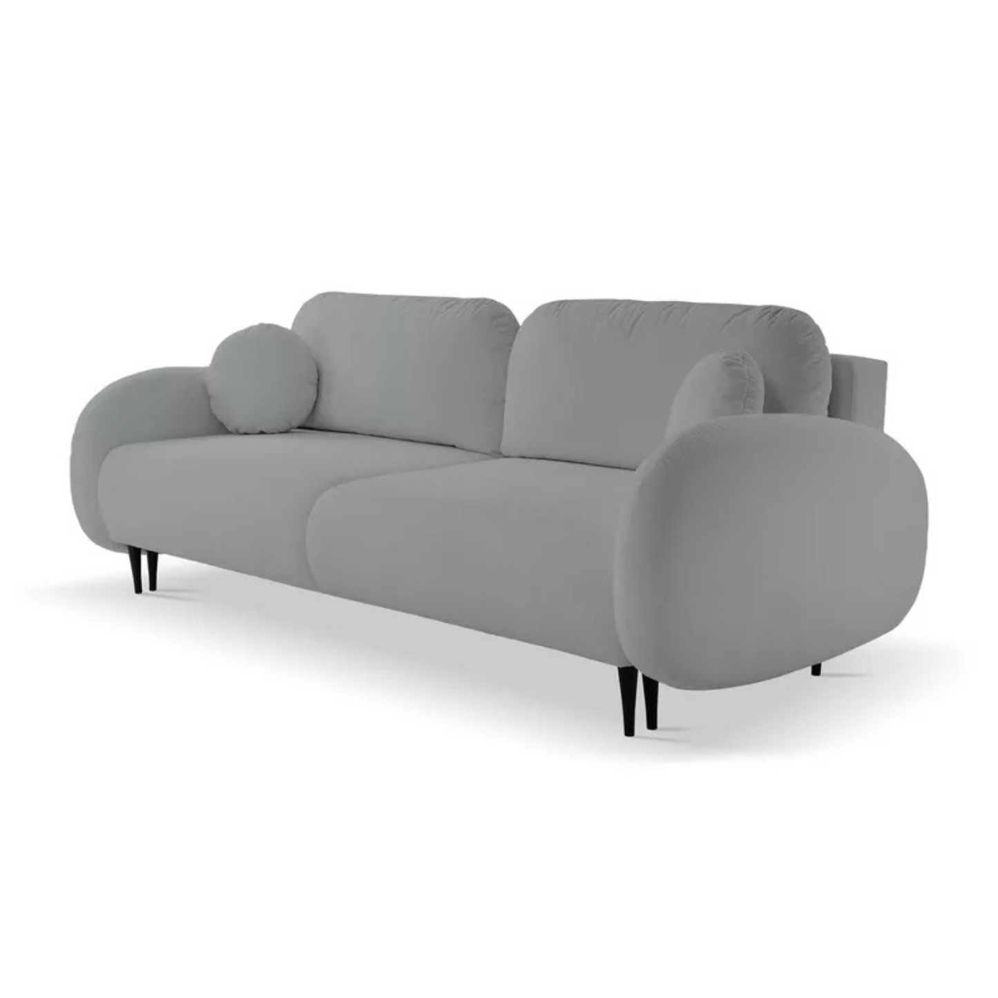 FRABA Izvelkamais dīvāns ar gulēšanas funkciju, veļas konteineru, pelēks velvets - N1 Home