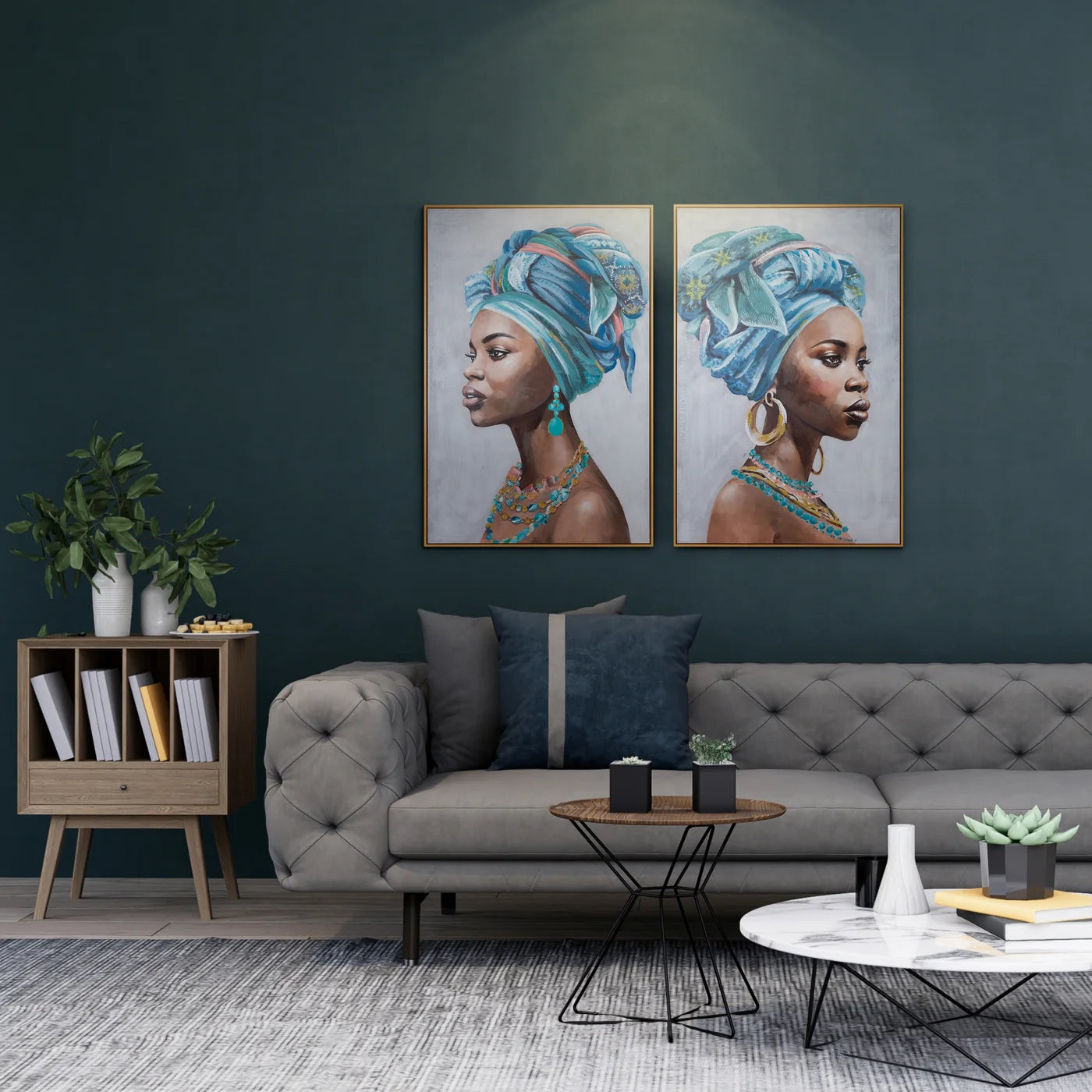 Glezna Tonya 80/120 cm pelēks/debesjums - N1 Home