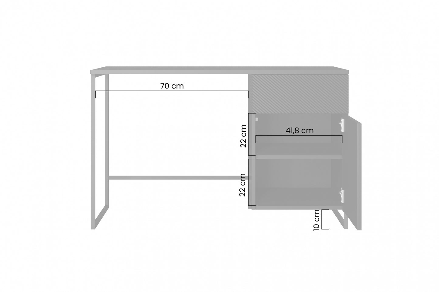 Rakstāmgalds Oslo 120/75/55 cm melns/ozols - N1 Home