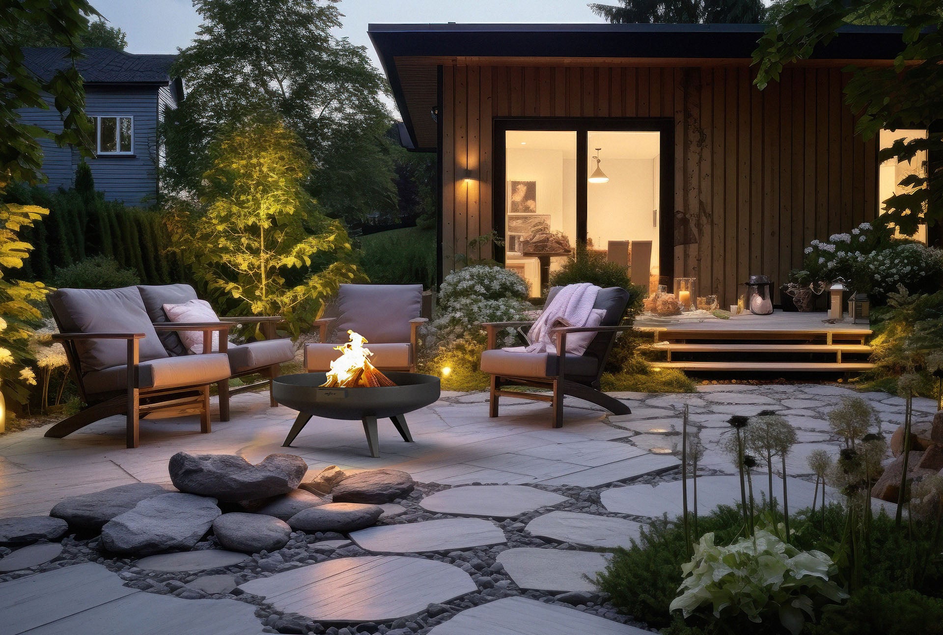 Dārza kamīns Mira 70/29; 100/30 cm melns - N1 Home