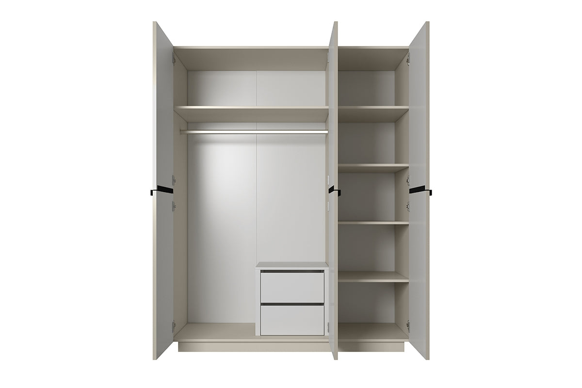 Skapis AUSTIN ar atvilktņas, melns 150/207/62 kašmirs - N1 Home