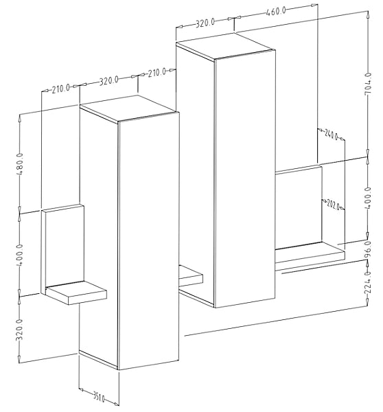 Skapis Botas 152/235/142 cm antracīts/ribbeka ozols