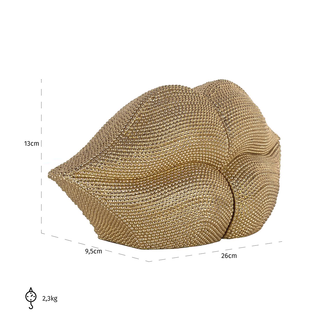 Grāmatu stendi Kiss Richmond Interiors 13/13/9 cm zelts - N1 Home