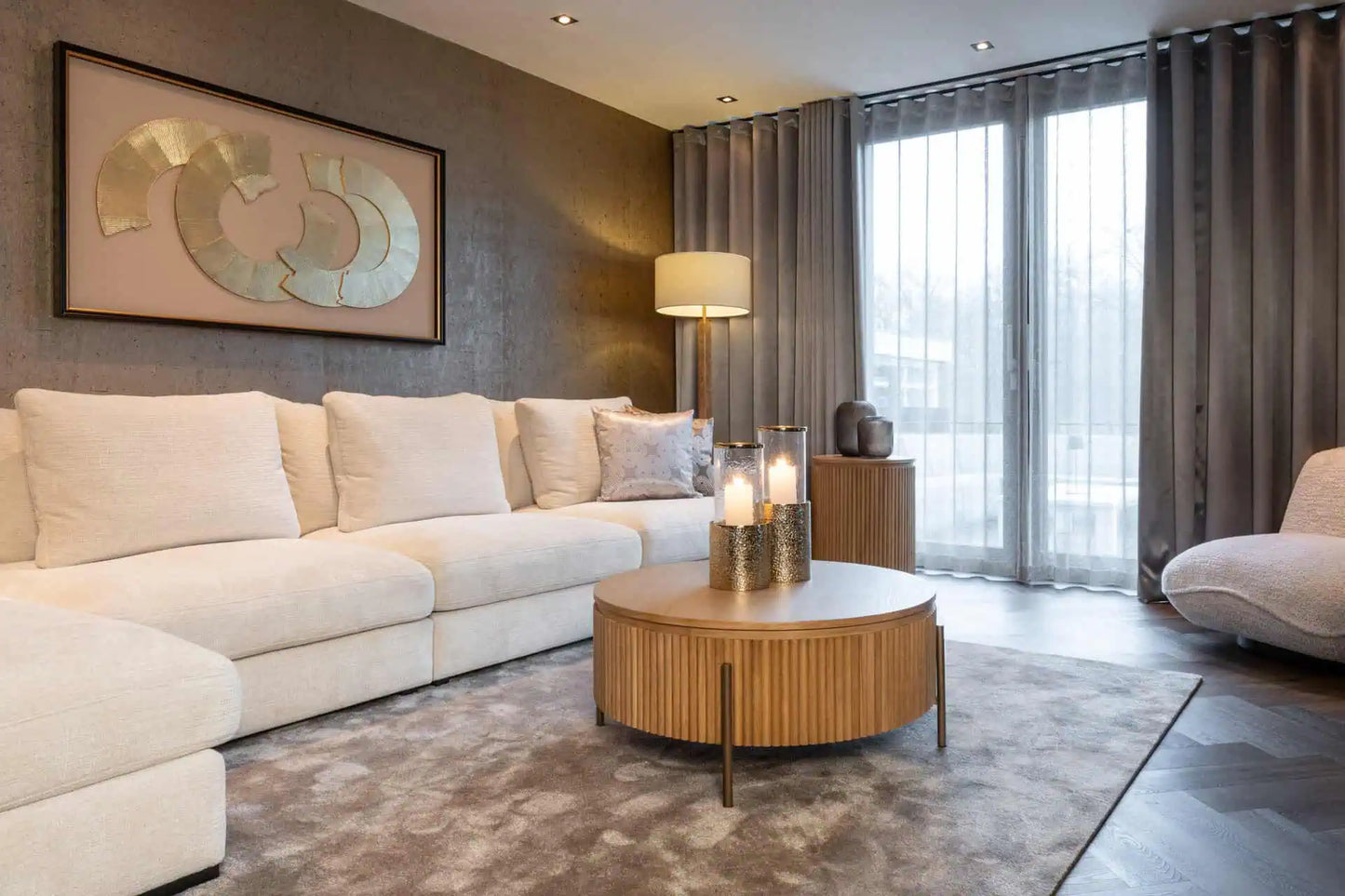 Svečturis Marlou gold large Richmond Interiors 40/15/15 cm zelts - N1 Home