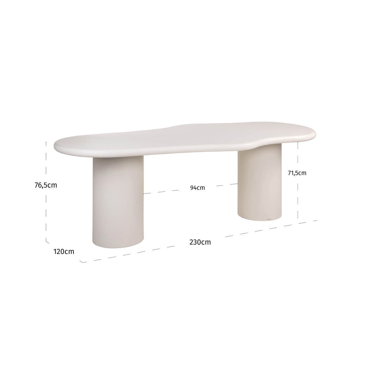 Galds Bloomstone Richmond Interiors 230/76/120 cm balts