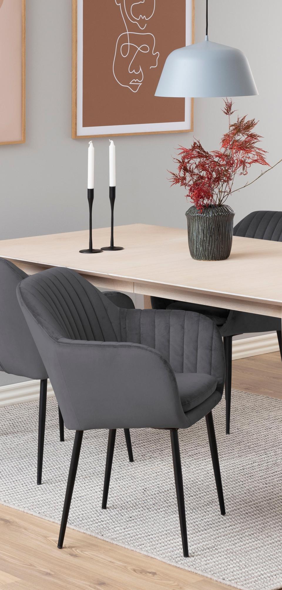 Krēsls Emil 57/61/83 cm tumši pelēks/melns - N1 Home