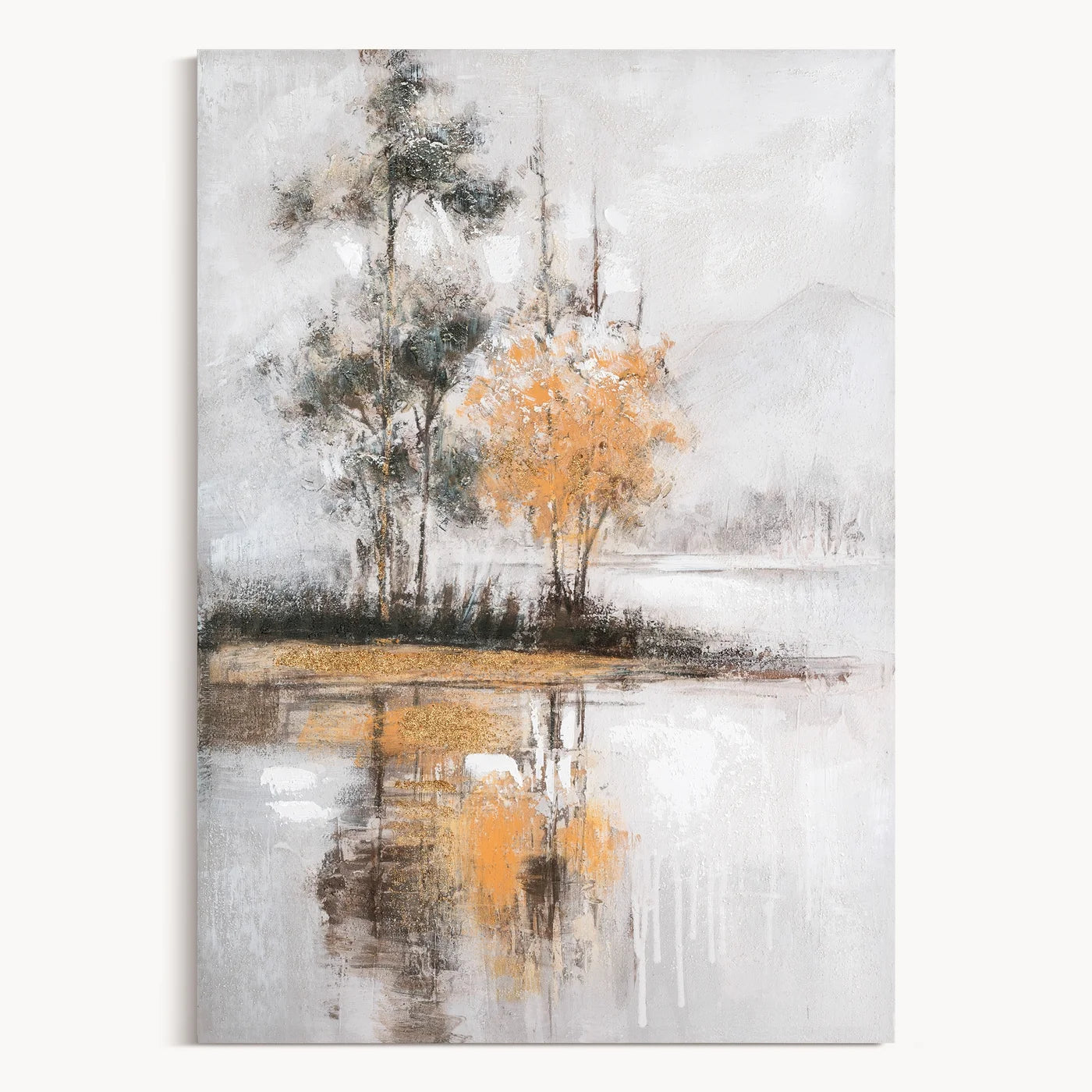 Glezna Lake 2 70/100 cm pelēks/zelts - N1 Home