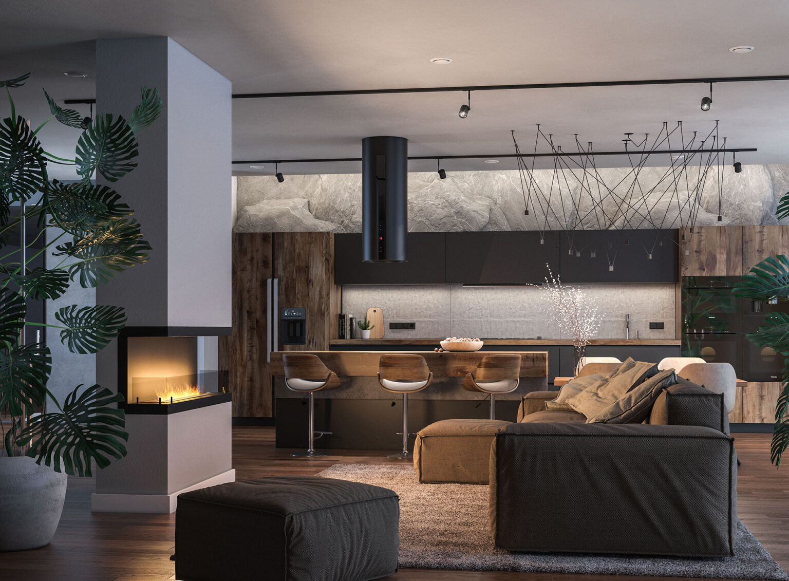 Biokamīns INSI C 3. versijas 100/50/30; 120/50/30 cm melns - N1 Home