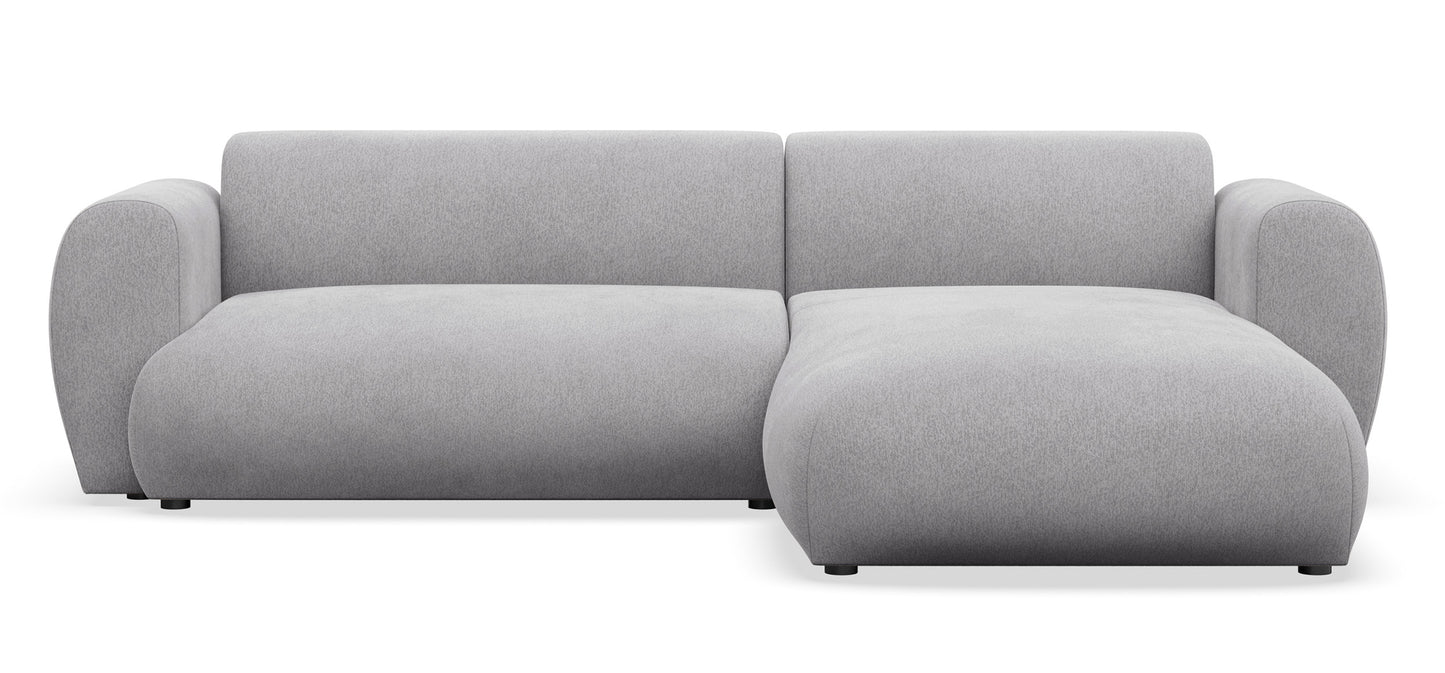 Dīvāns Emil 74/262/156 cm pelēks