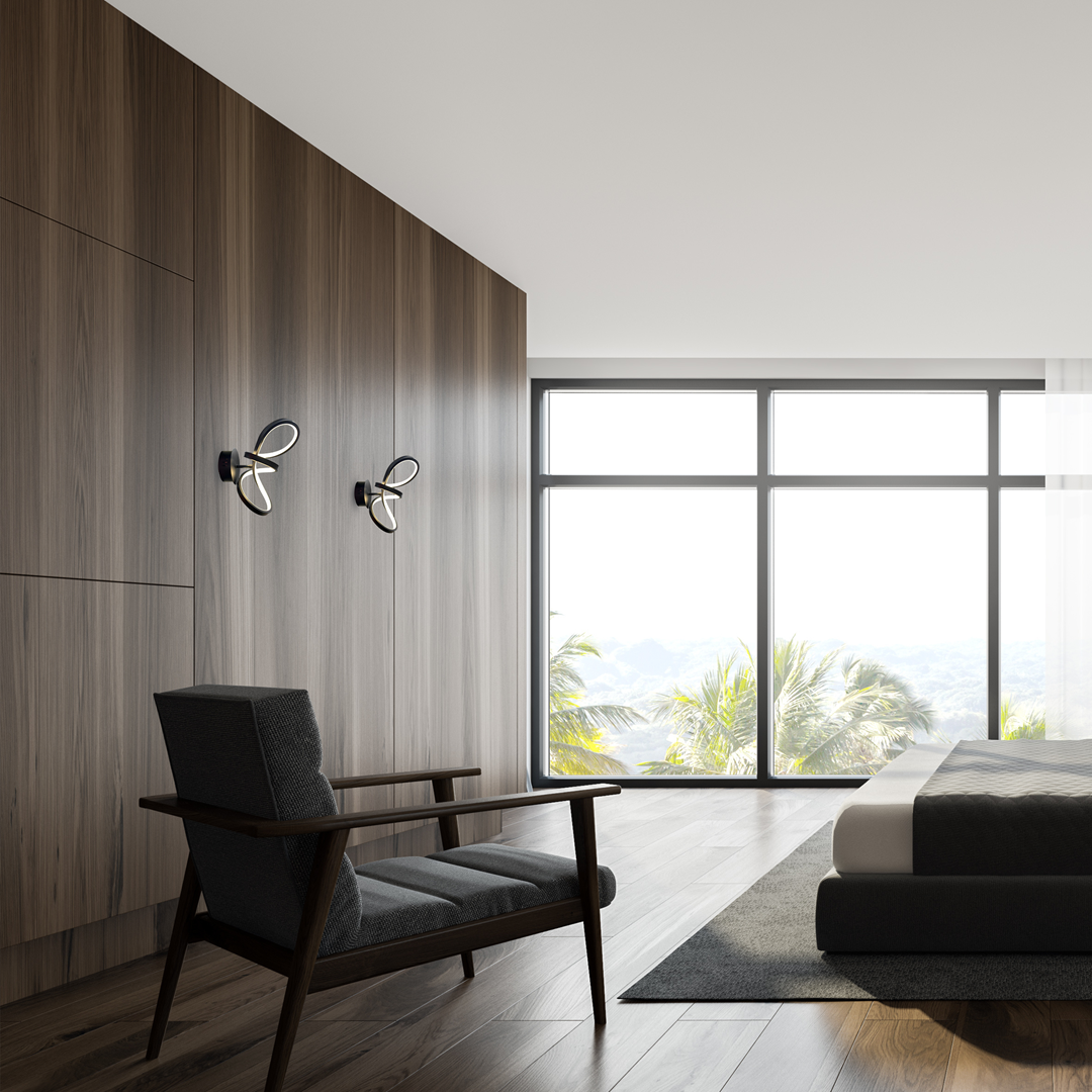 Sienas lampa 30/15/16 cm melns - N1 Home