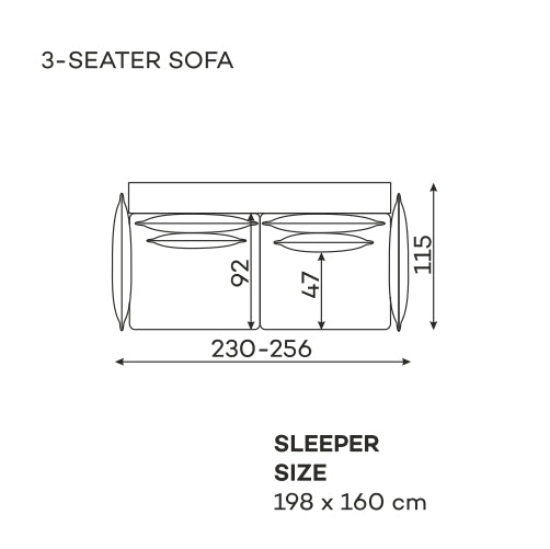 Dīvāns Carmen Befame 101/230/115 cm debesjums zils - N1 Home