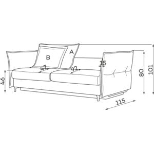 Dīvāns Carmen Corner S2 Befame 318/187/101 cm bēšs - N1 Home