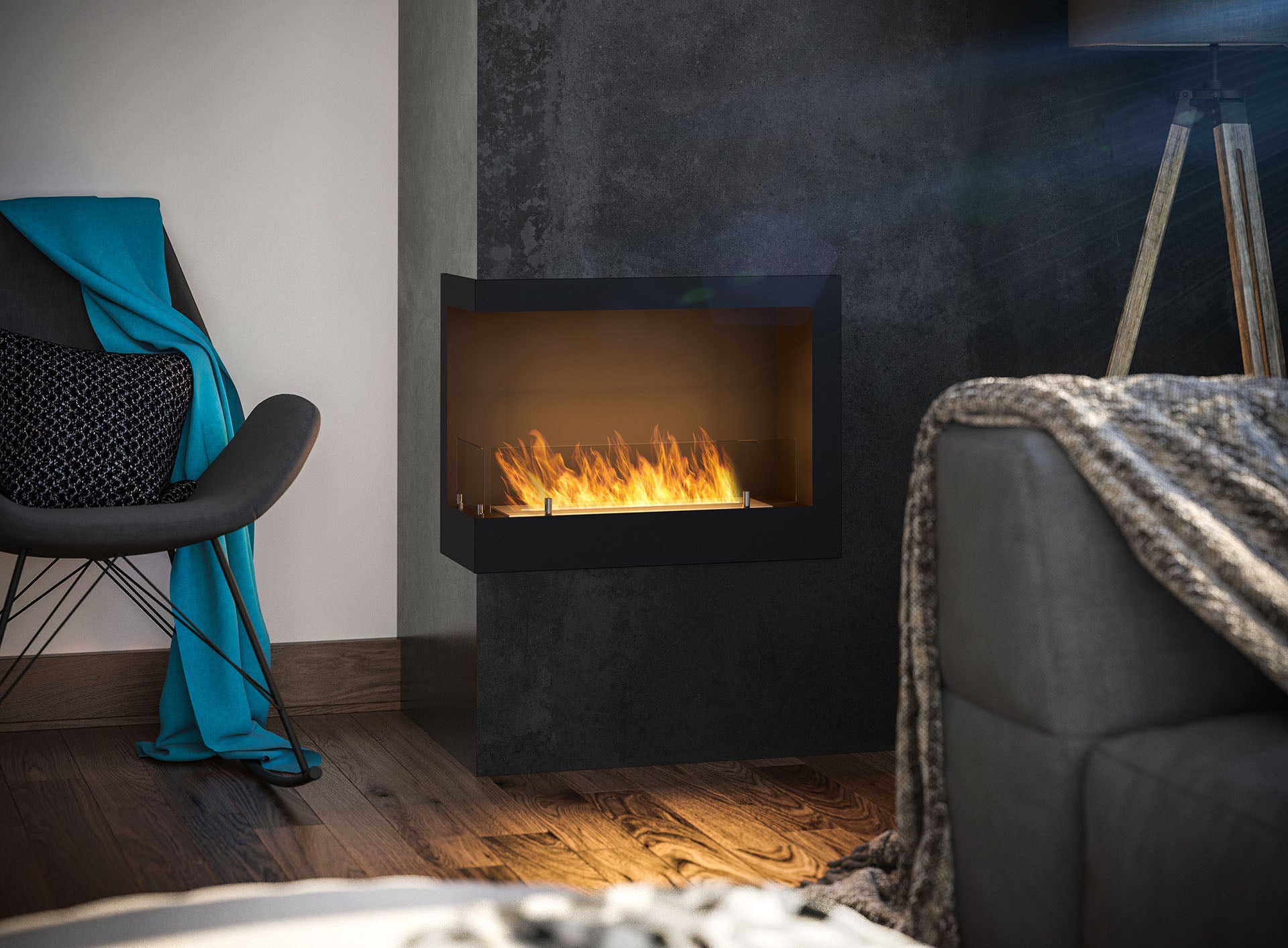 Biokamīns Cornia 60/45/24 cm melns - N1 Home