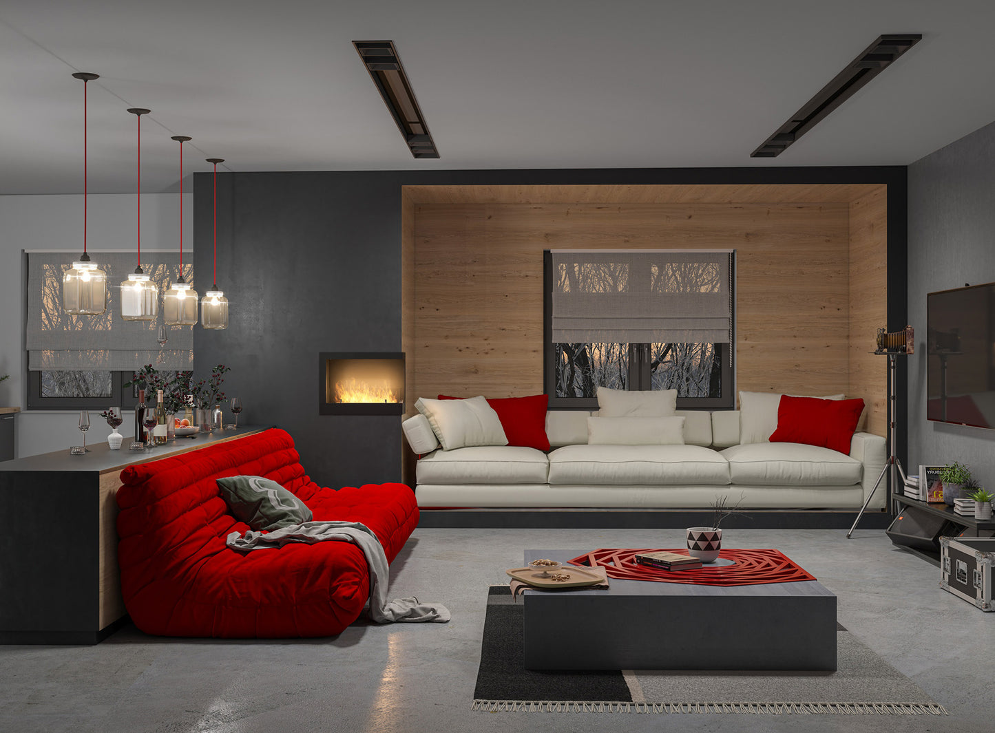 Biokamīns Cornia 60/45/24 cm melns - N1 Home