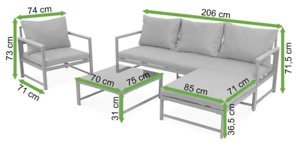 Dārza komplekts Orlan Fory tumši pelēks - N1 Home