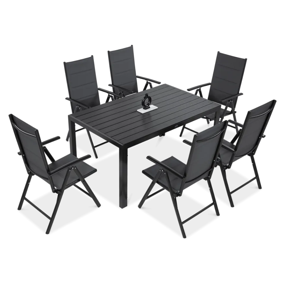 Dārza mēbeles Sidny melns/pelēks - N1 Home