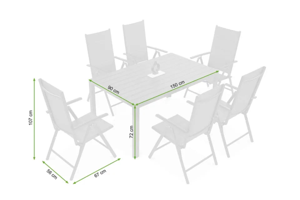 Dārza mēbeles Sidny melns/pelēks - N1 Home