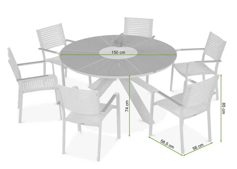Komlekts Tacos Fi150/6+1 melns grafīts - N1 Home