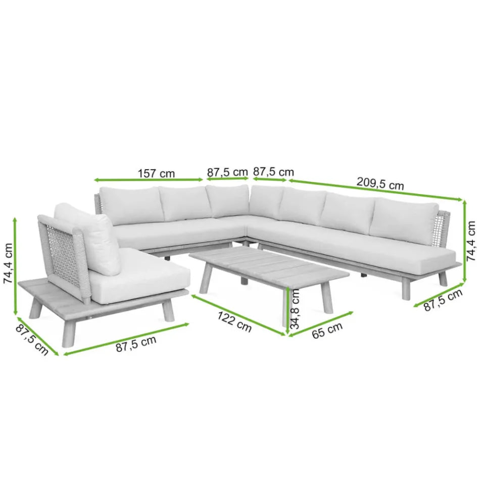 Dārza komplekts Mija Din gaiši pelēks - N1 Home